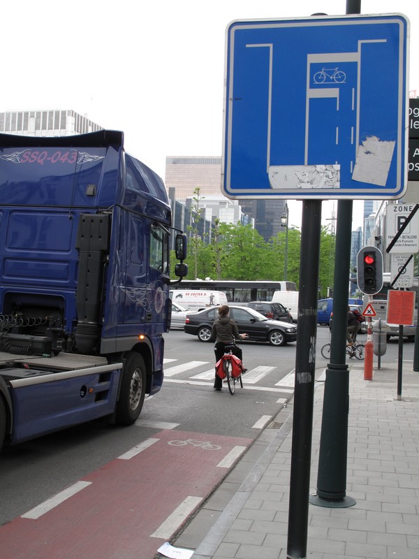 Zone avancée pour cyclistes à Bruxelles