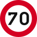 Panneau 70 km/h